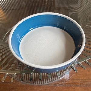 Arabia Finland vintage Atria blue and white bowl by Olga Osol MCM